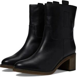 Women's Black Leather Ankle Boots